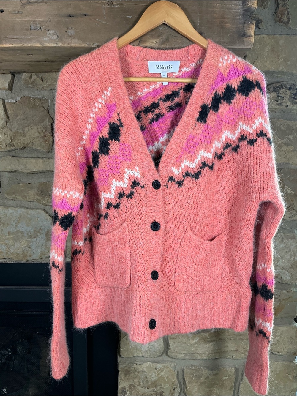 Derek Lam 10 Crosby Orange Cottagecore Alpaca & Wool Blend Cardigan Size Small - Picture 2 of 16